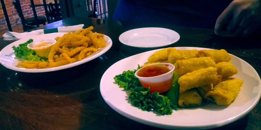 Onion Straws and Crab Rangoon House Made